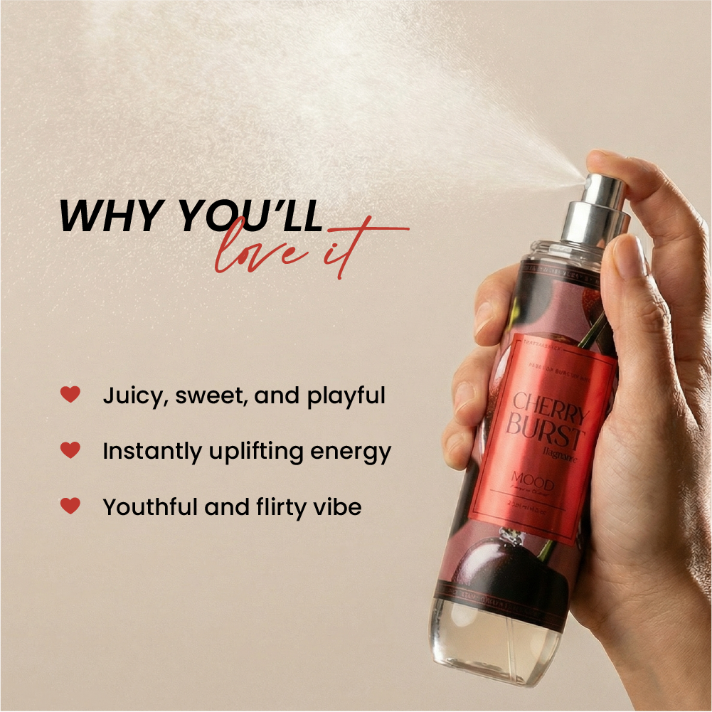 MOOD Cherry Burst Body Splash 220ML scented Body Splash routine