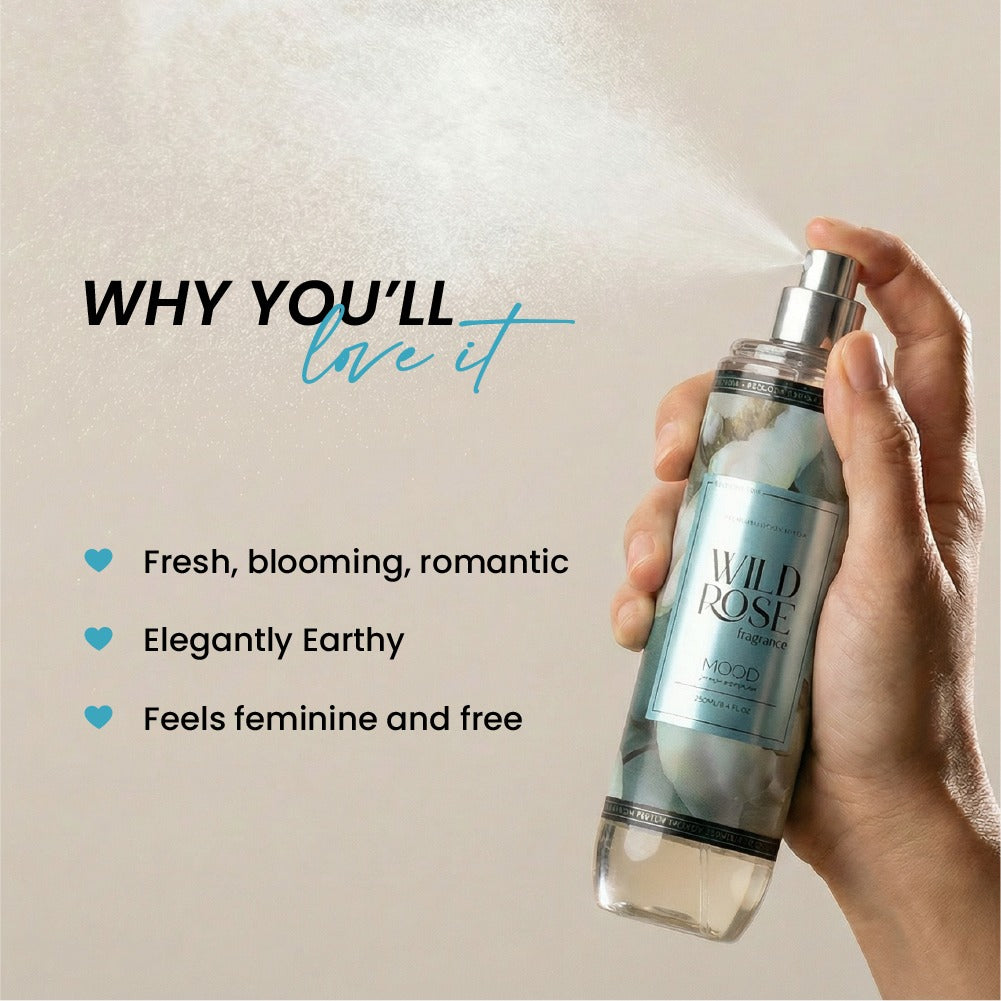 What is inside MOOD Wild Rose Body Splash 220ML