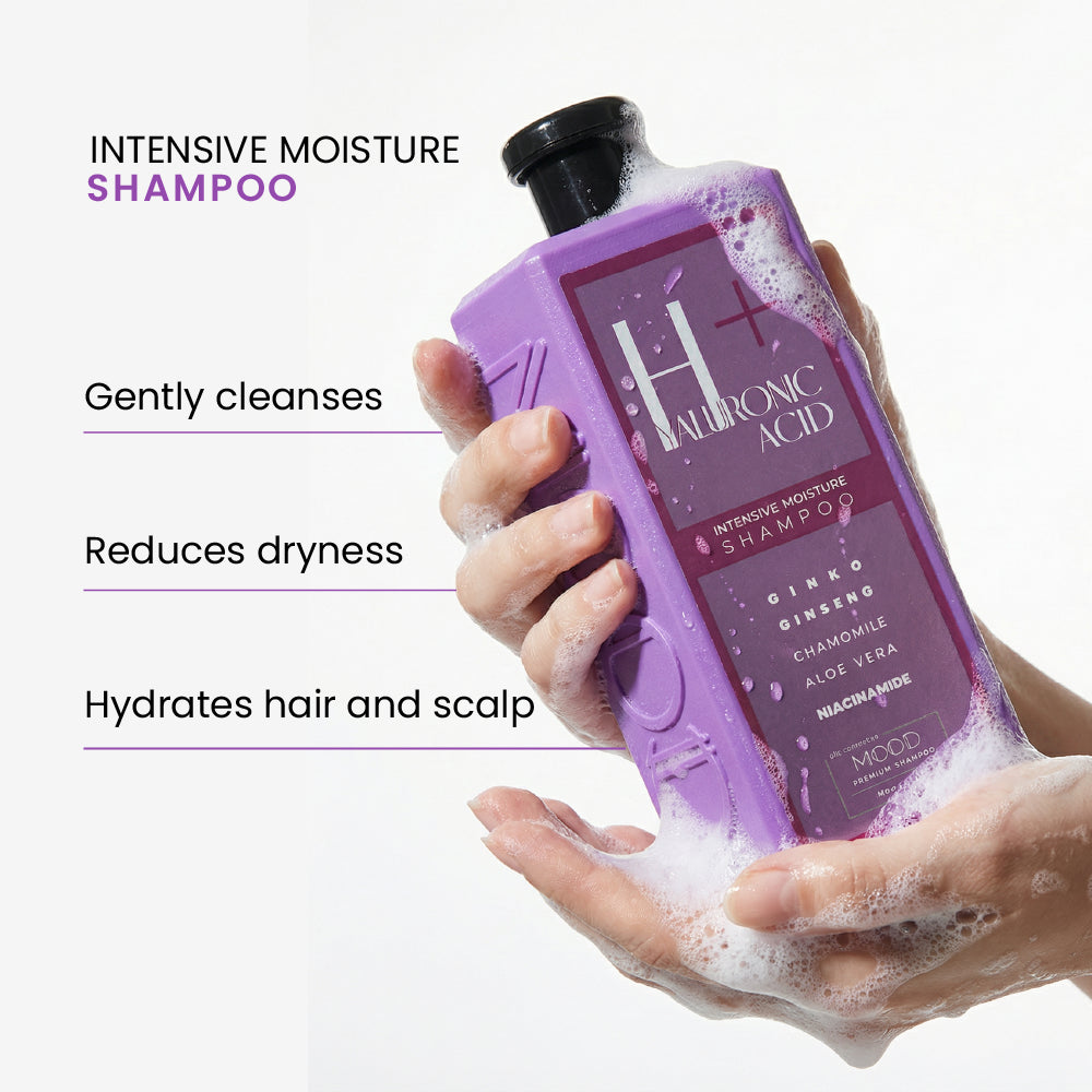 MOOD Hyaluronic Acid Plus Intensive Moisture Shampoo (400ML) benefits and key ingredients