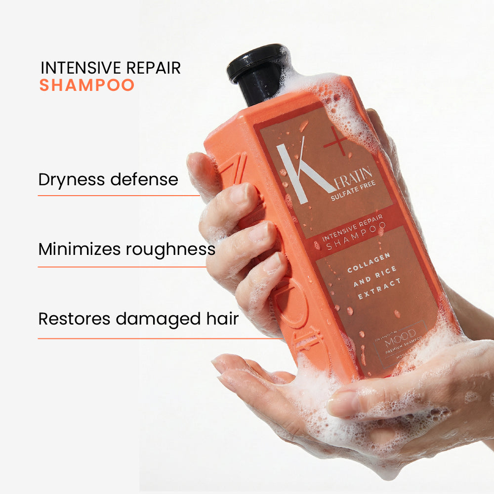MOOD Keratin Plus Intensive Repair Sulphate-Free Shampoo 400ML benefits and key ingredients
