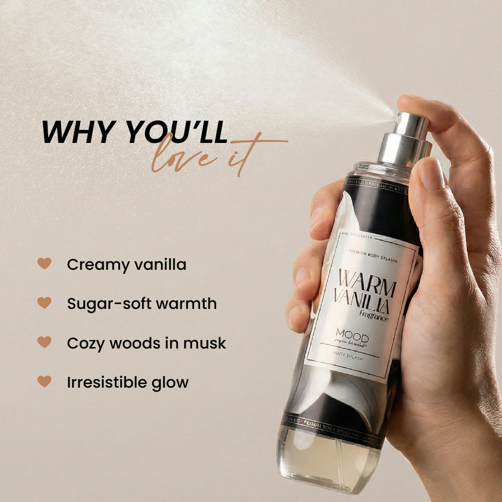 MOOD Warm Vanilla Body Splash 220ML scented Body Splash routine