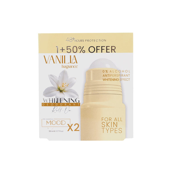 MOOD VANILIA WHITENING DEODORANT ROLL ON OFFER 1+50% 50ML