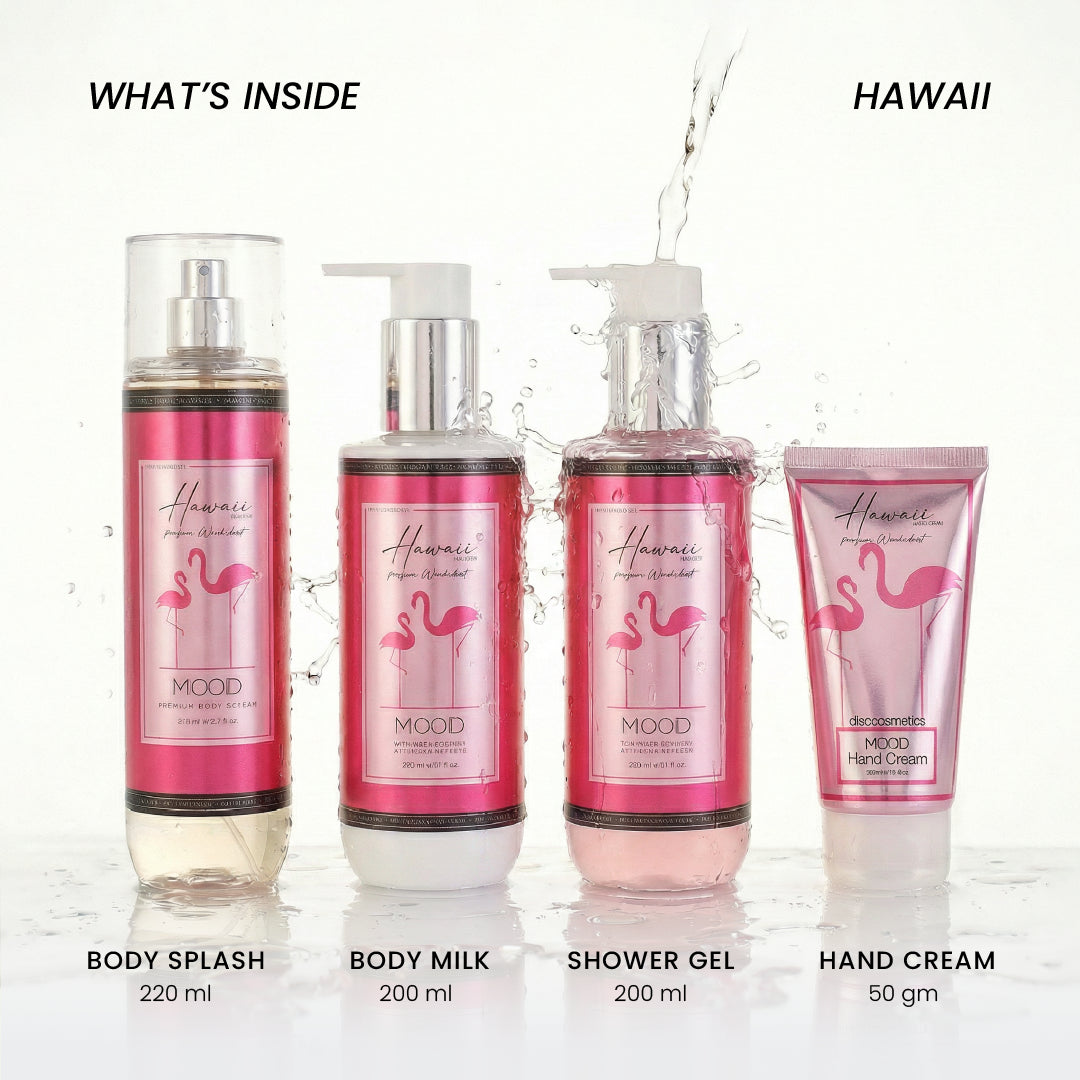What is inside MOOD All-Over Hawaii Set