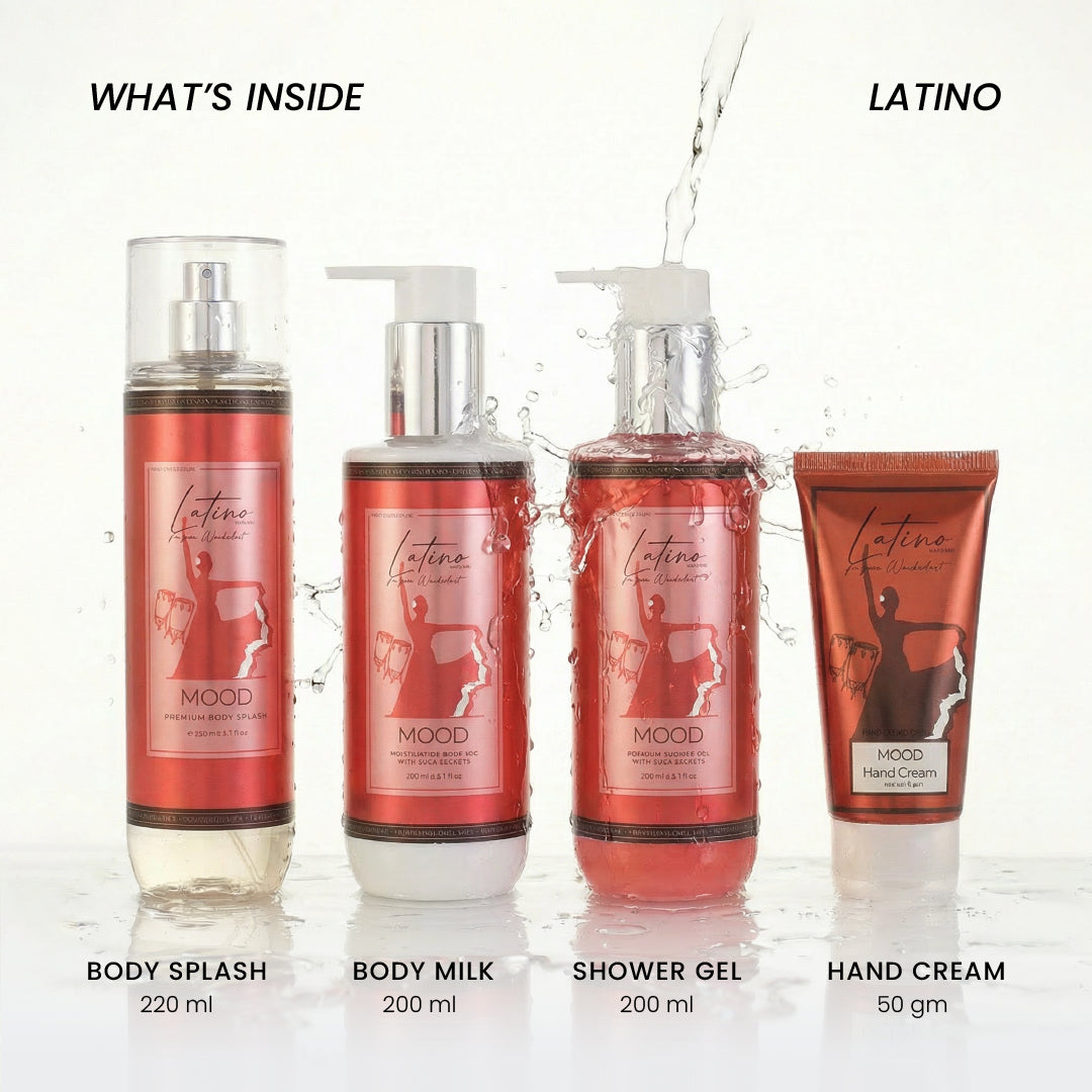 What is inside MOOD All-Over Latino Set